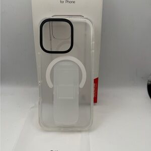 Magnetic Clear iPhone 15 Case with Stand. New.